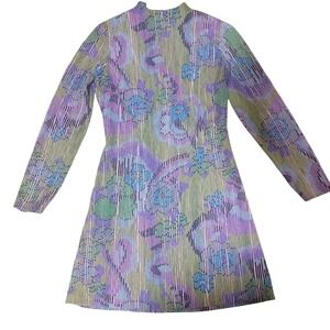 Collectors Items by Anne Fogarty VTG 1960s Mod Psychedelic Mini Dress Sz 12